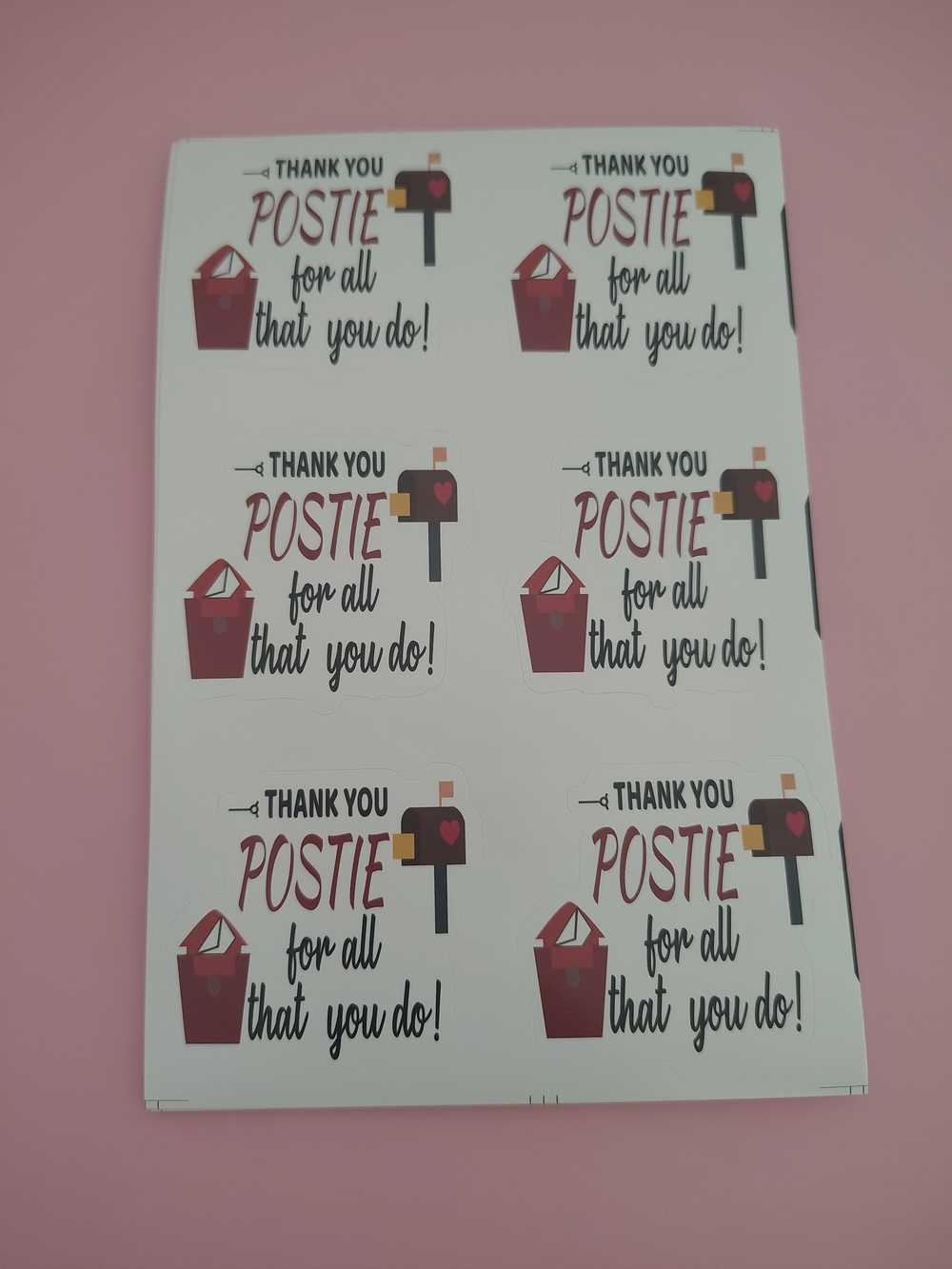 90 Pcs- Thank You Postie Sticker Sheets